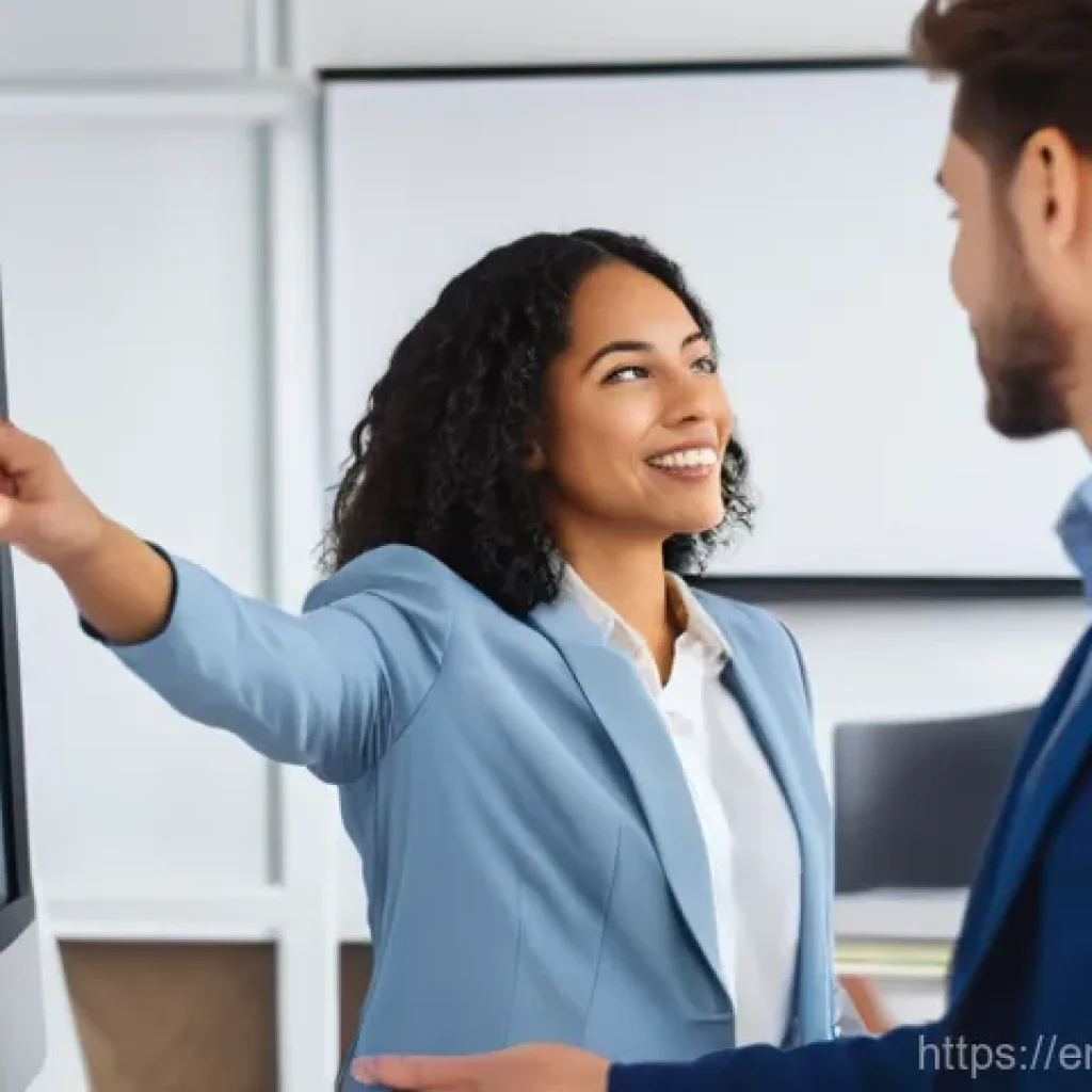 팀 성과 향상을 위한 코칭 리더십 전략 - **Prompt:** A vibrant, contemporary office space with a diverse team collaborating. In the foregroun...