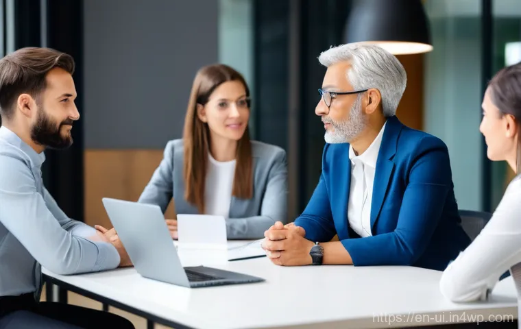 코칭 리더십의 미래 방향성 - **AI-Powered Coaching for Personalized Growth**
    "A diverse group of professionals (men and women...