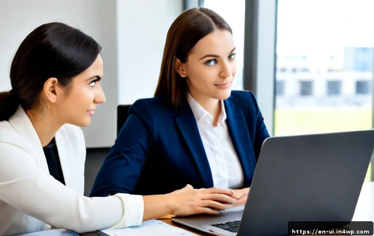 코칭 리더십의 응용 사례 분석 - Photorealistic workplace coaching leadership application, an experienced female manager seated besid...